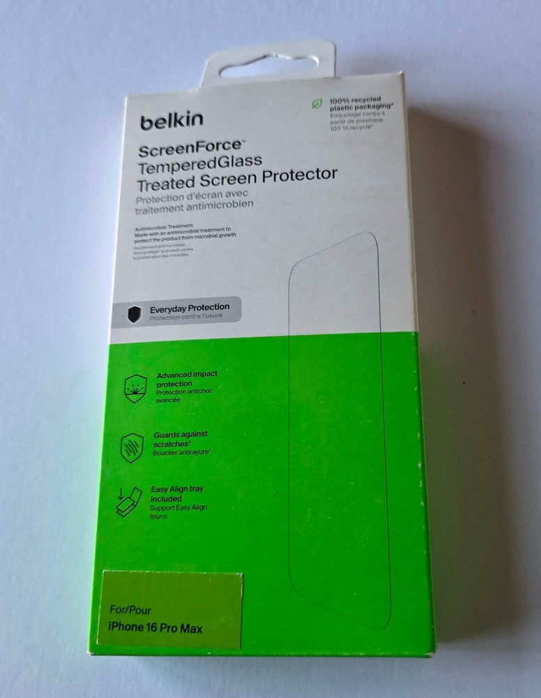NEW Belkin screenForce TemperedGlass Screen Protector Apple iPhone 16 Pro Max