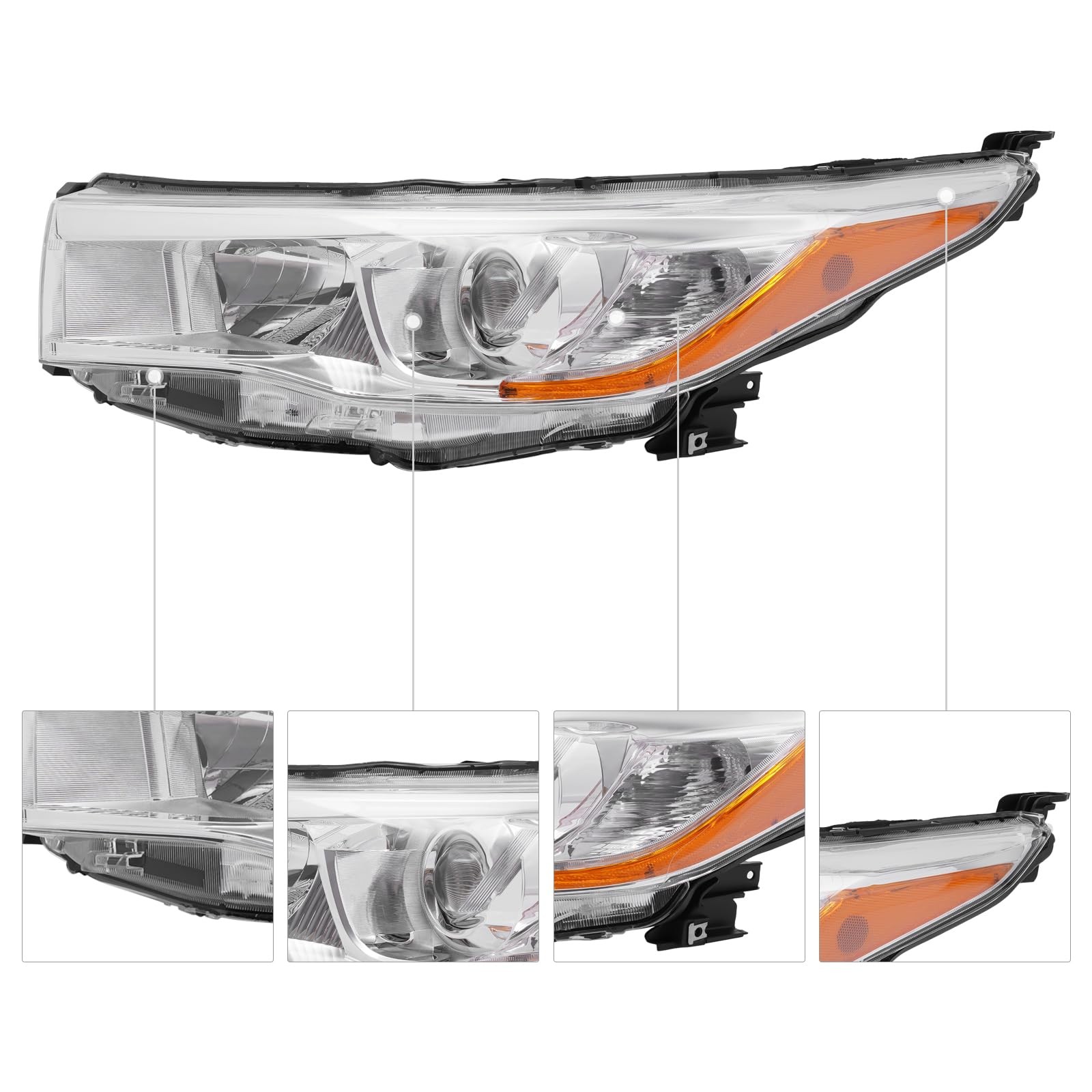 Halogen Headlight Assembly for 2014 2015 2016 Toyota Highlander Left