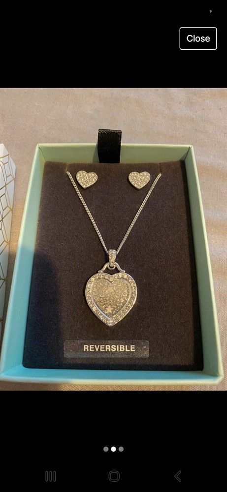 Jon Richard Reversible Necklace And Earrings Set