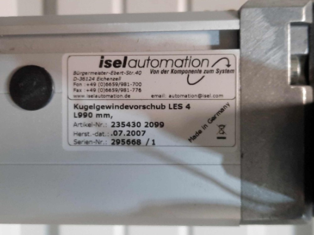 ISEL 235430 2099 LES 4 Stepper Driven Linear Positioner 990mm 2x Carriages