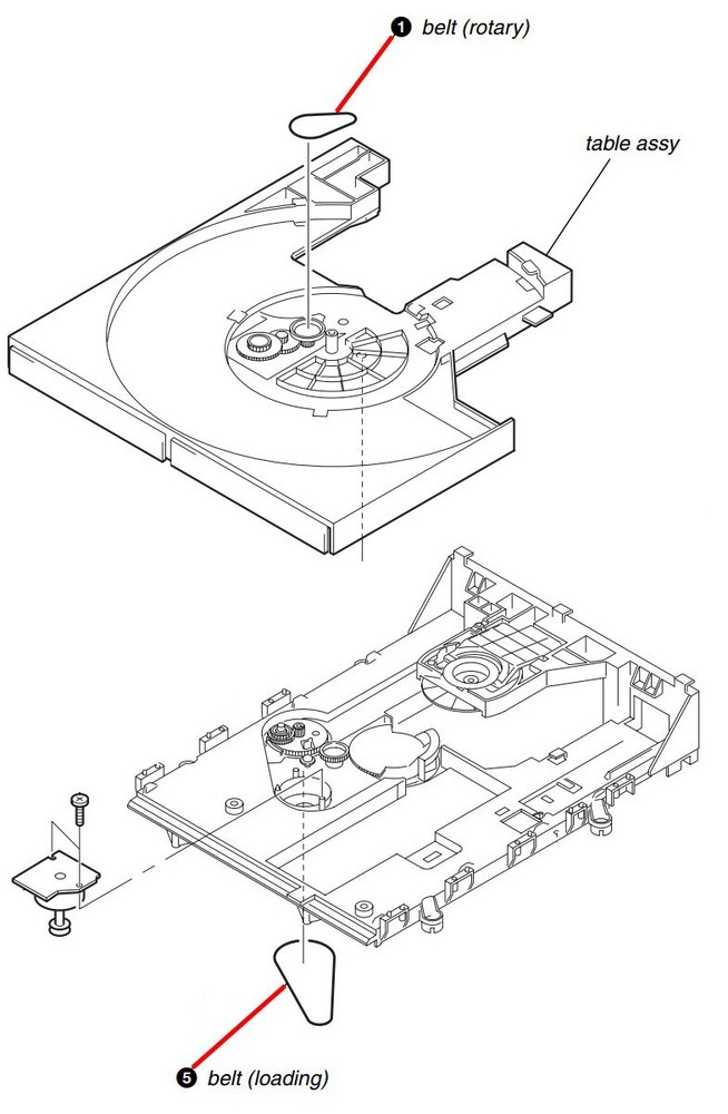 Belt Kit for Sony CDP-CE245 5-Disc Carousel CD Changer
