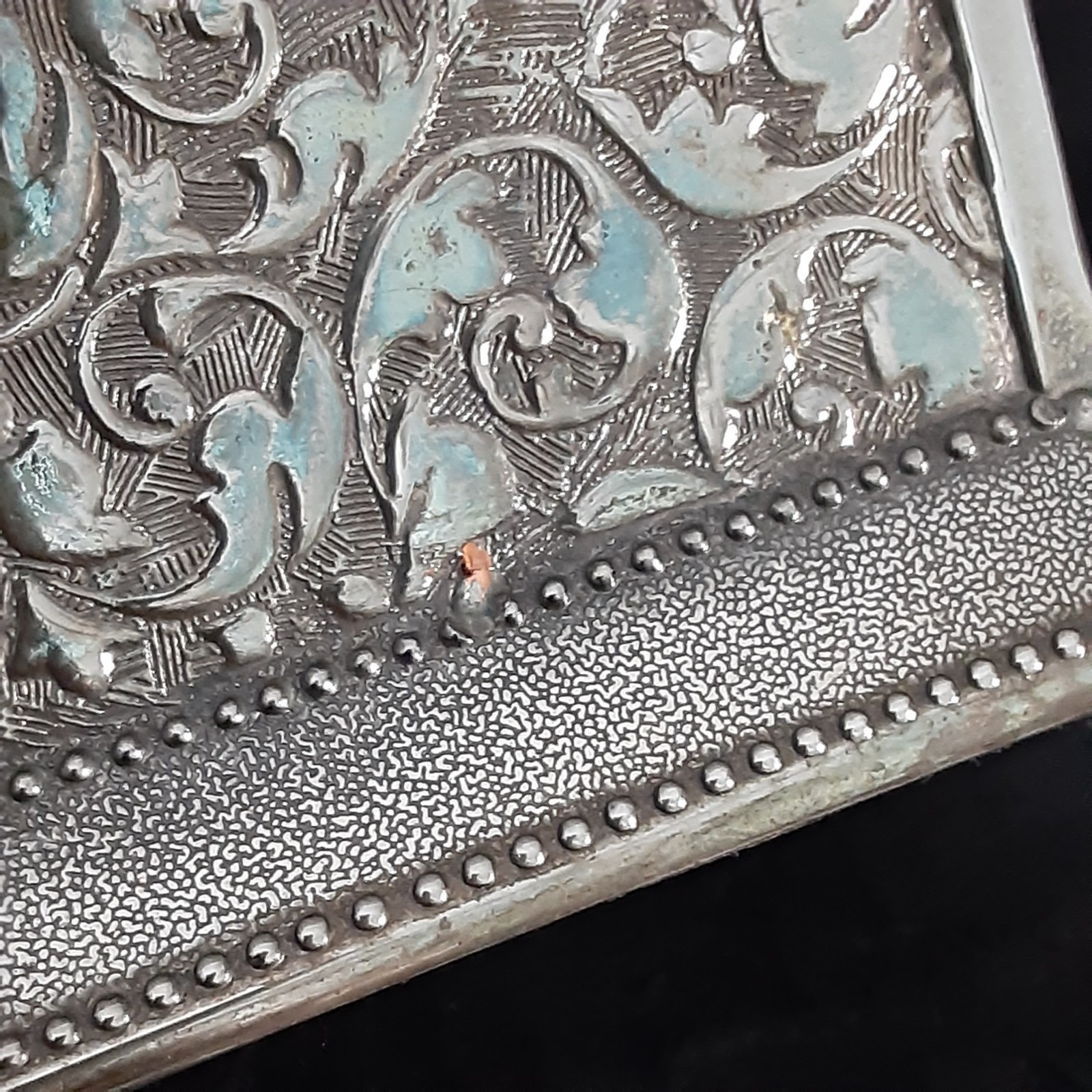 VTG Silver Plate Embossed Pen Pencil Stand Holder Square International Silver 4"