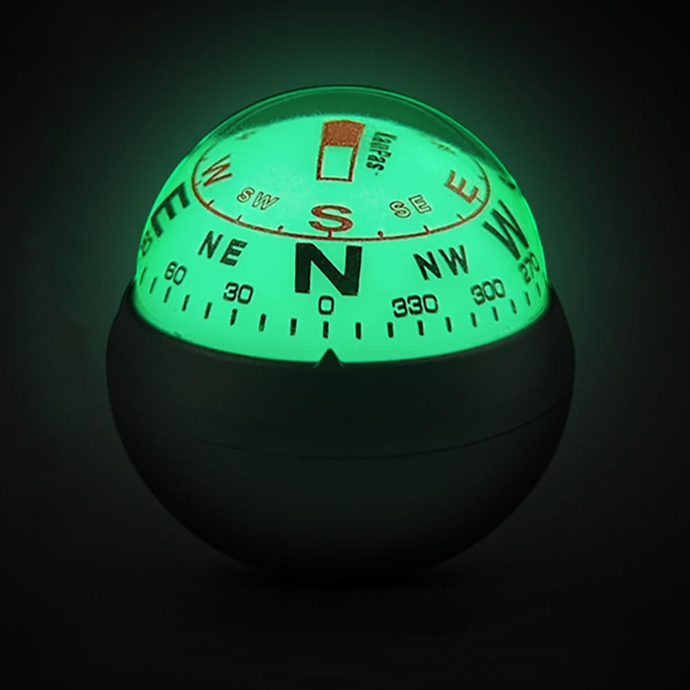 KanPas Dashboard Compass Ball with Double Dials for Cars Boats (V-32-L Lumino...
