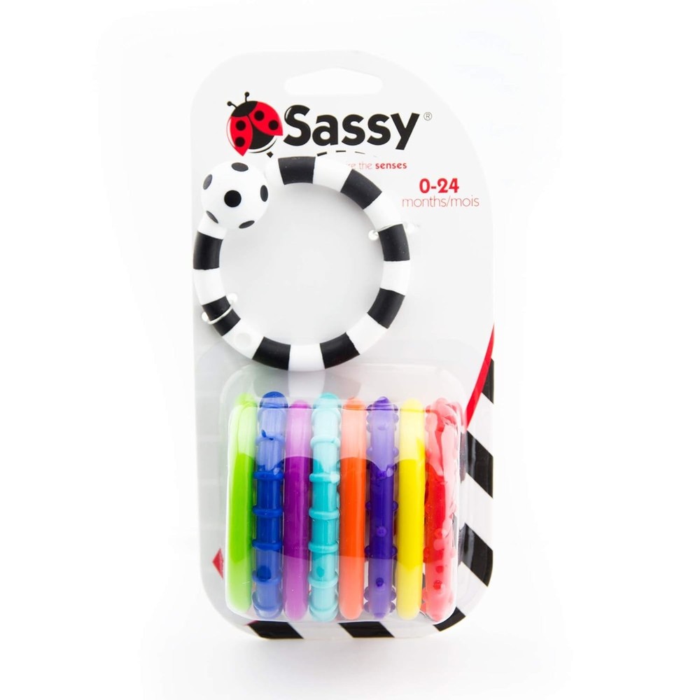9 Piece Linking Toy Set Tactile Exploration and Visual Stimulation for Babies