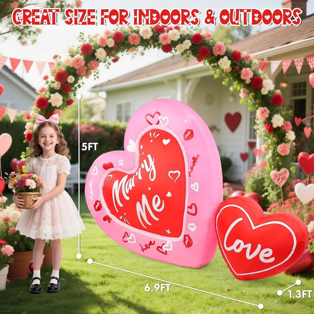 LETIME 6.9 FT Proposal Inflatable Decorations Romantic Multicolor