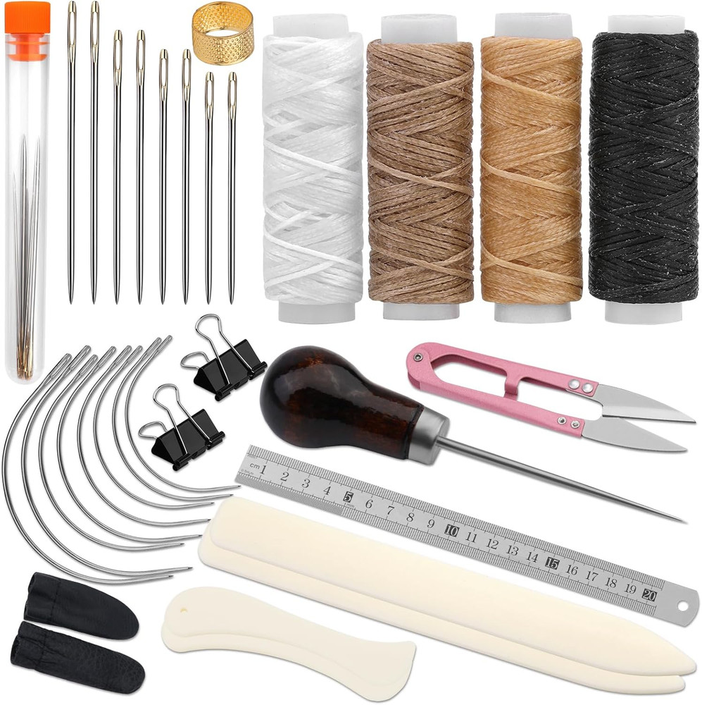 33 Pcs Book Binding Kits 4 Pcs Bone Folder Paper Creaser Paper Folding Tool B...