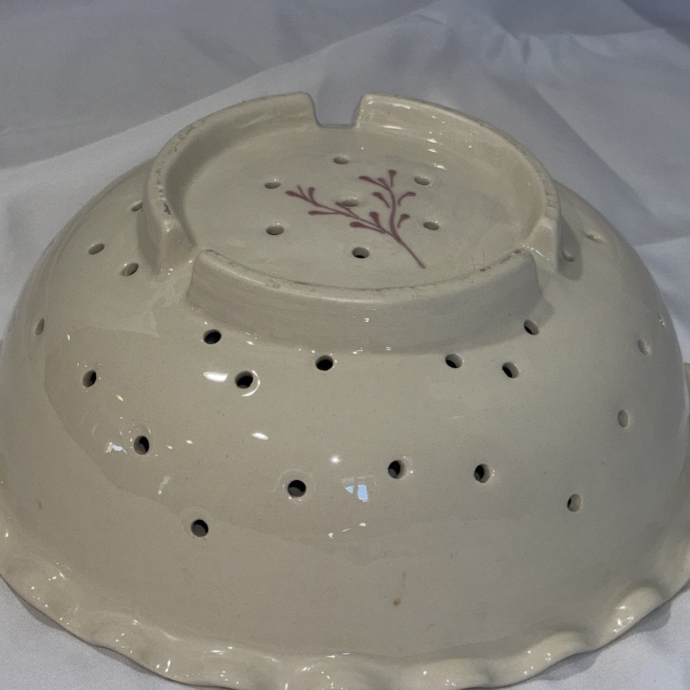 Large Ceramic Decorative Berry/Pasta Colander Hand Made - Initialed *KS