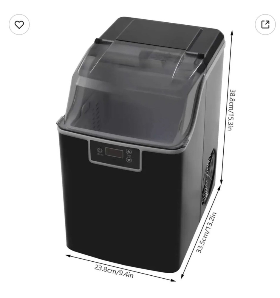 44lbs / 24hr Ice Maker Countertop Chewable Ice Machine Automatic Self-Cleaning