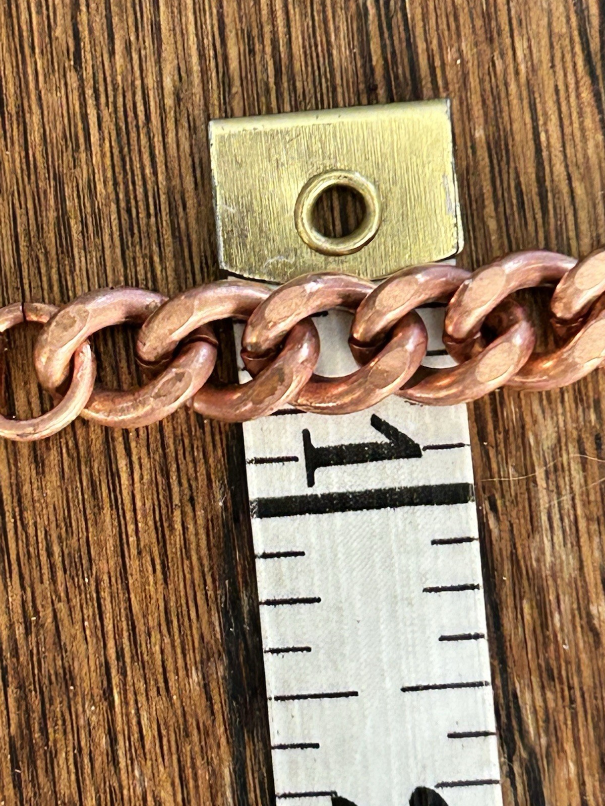 Vintage Cuban Link Solid Copper Chain Bracelet 8" Long