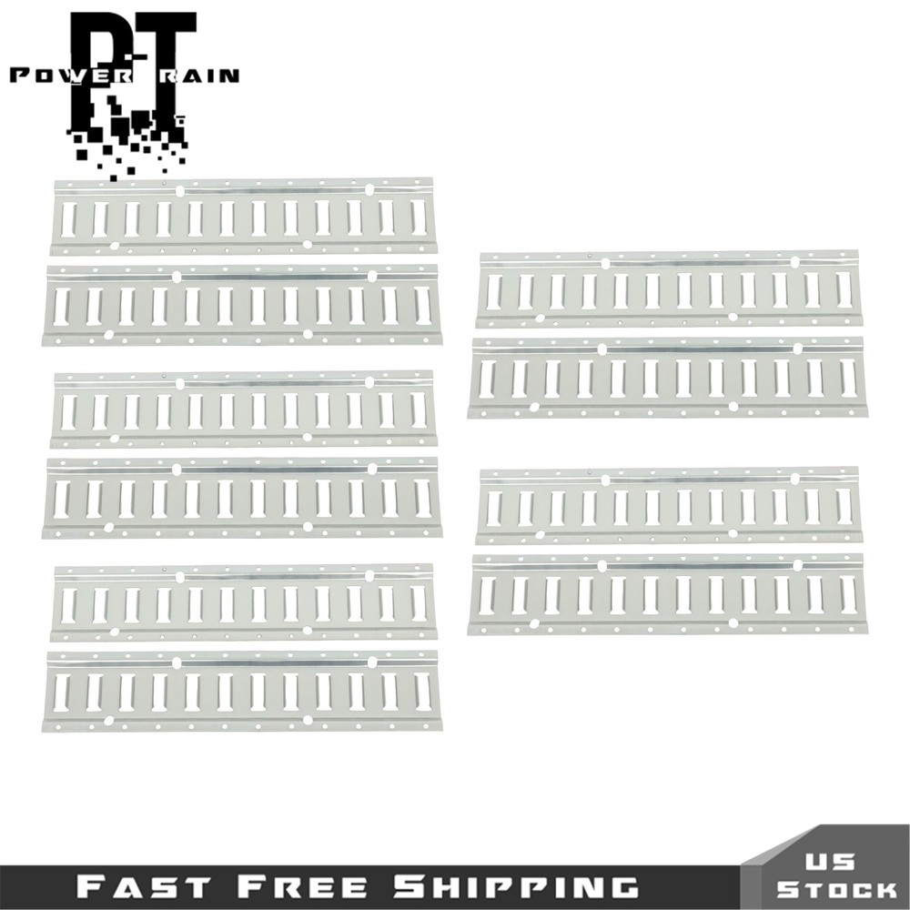 For RV Trailer Camper Truck 10 Pack 2' E Track Tie Down Rail Kit Silver