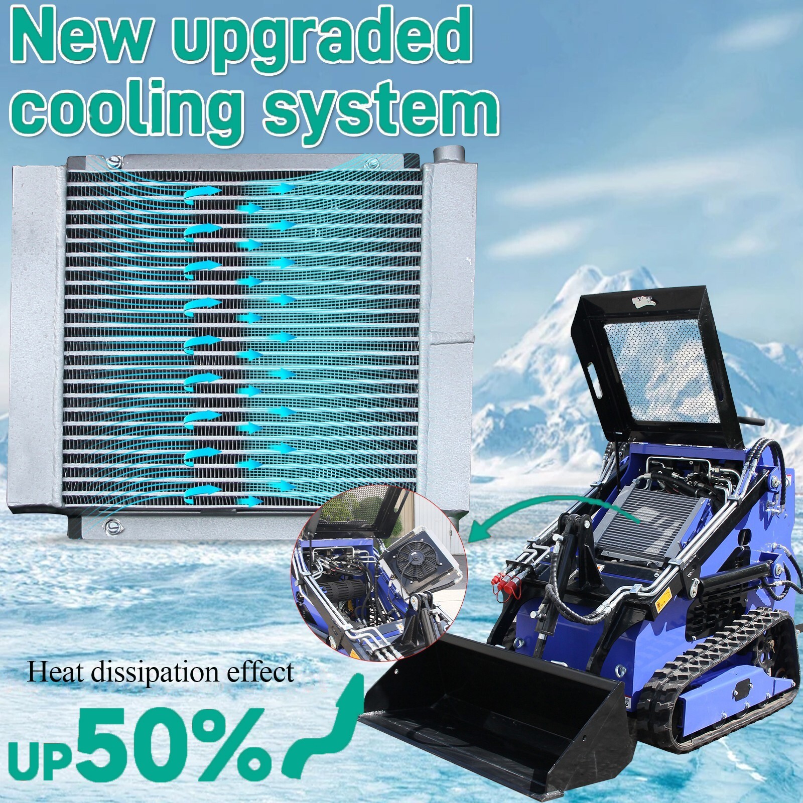 Mini Skid Steer Loader 23HP Tracked Loader 2 cylinder with 2attachment Free Ship