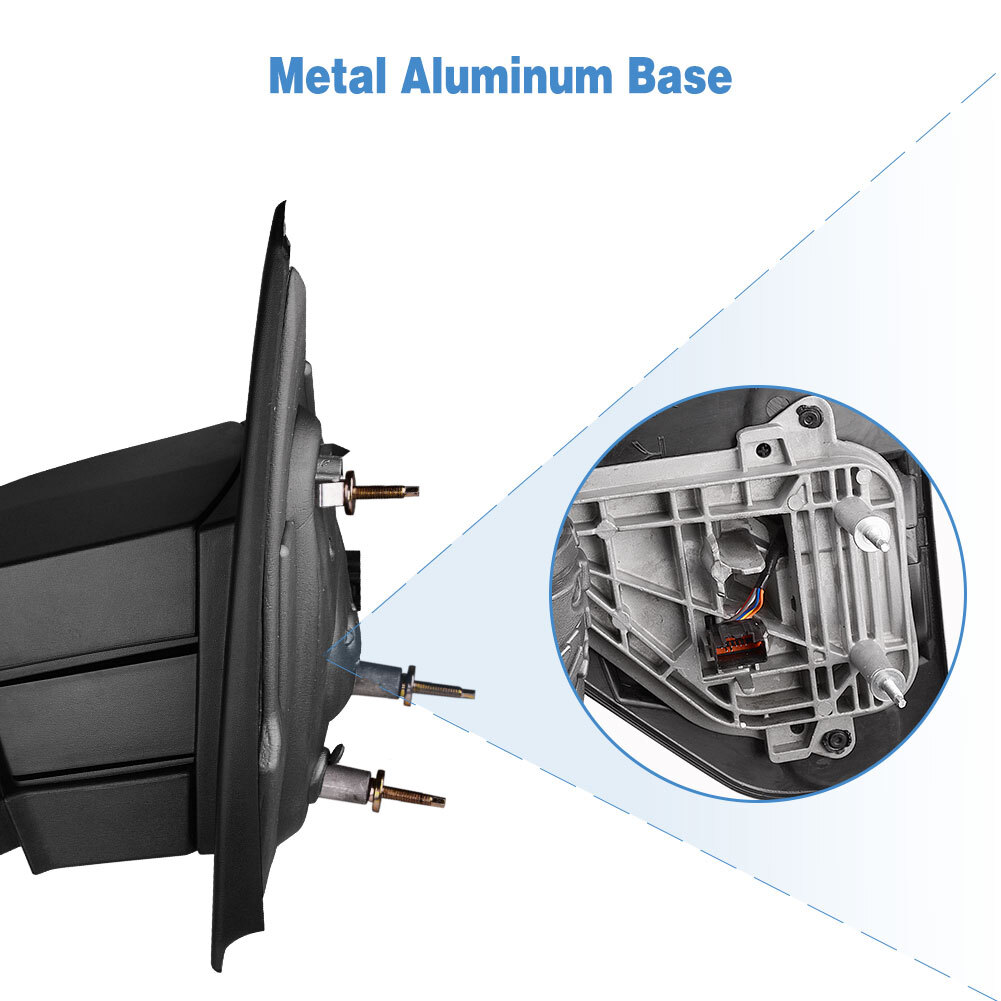 Left + Right Power Heated Puddle Light Tow Mirrors For 07-14 Ford F150 Pick up