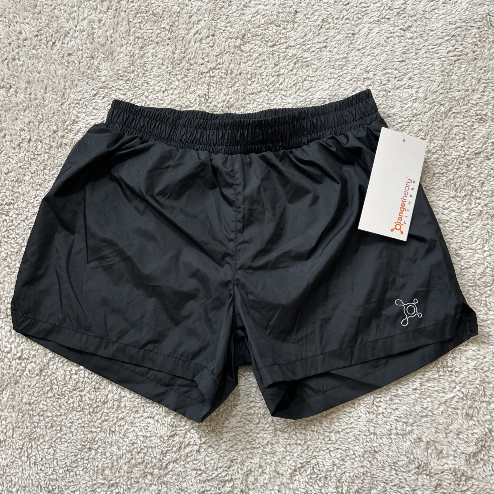 Orangetheory Fitness OTF Taffeta Lined Shorts Womens Small Black Workout Running