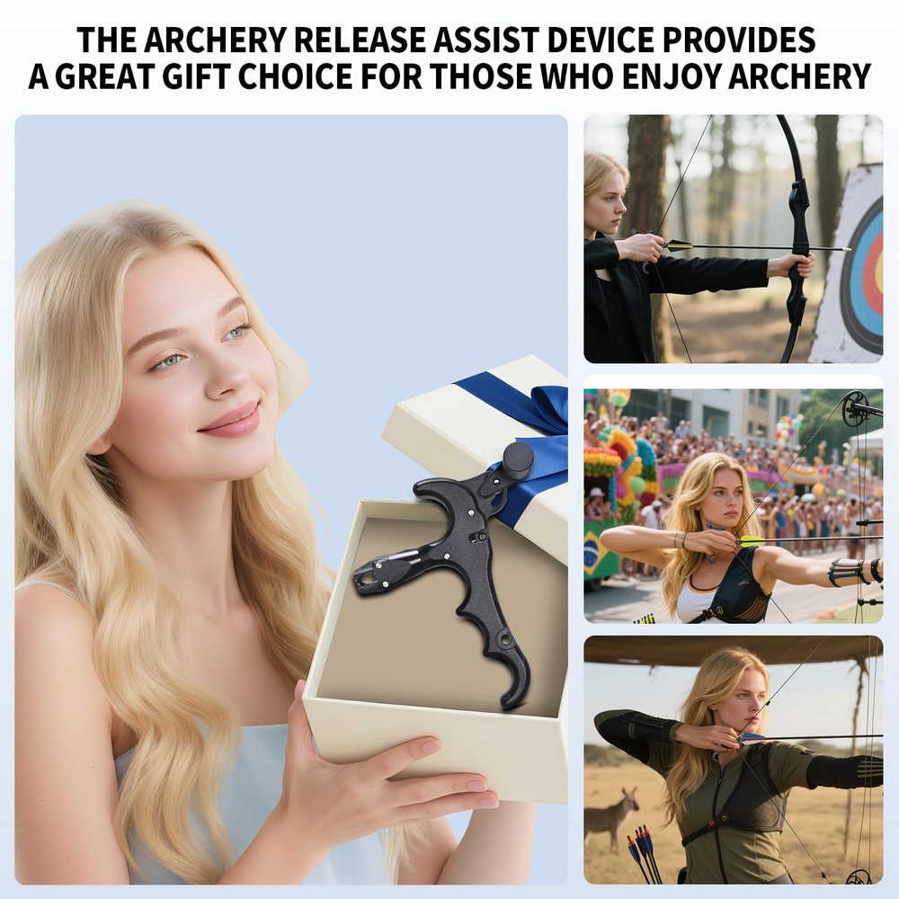 AREYCVK Archery Release Aid with Adjustable Trigger, 360°Rotatable Angle Adju...