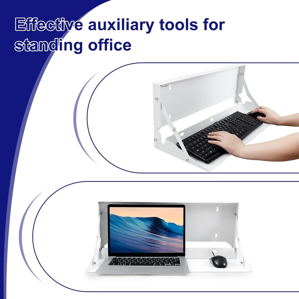 1 Pcs 24 Inch Keyboard Wall Mount Foldable Fits Standard Computer Keyboard Mo...