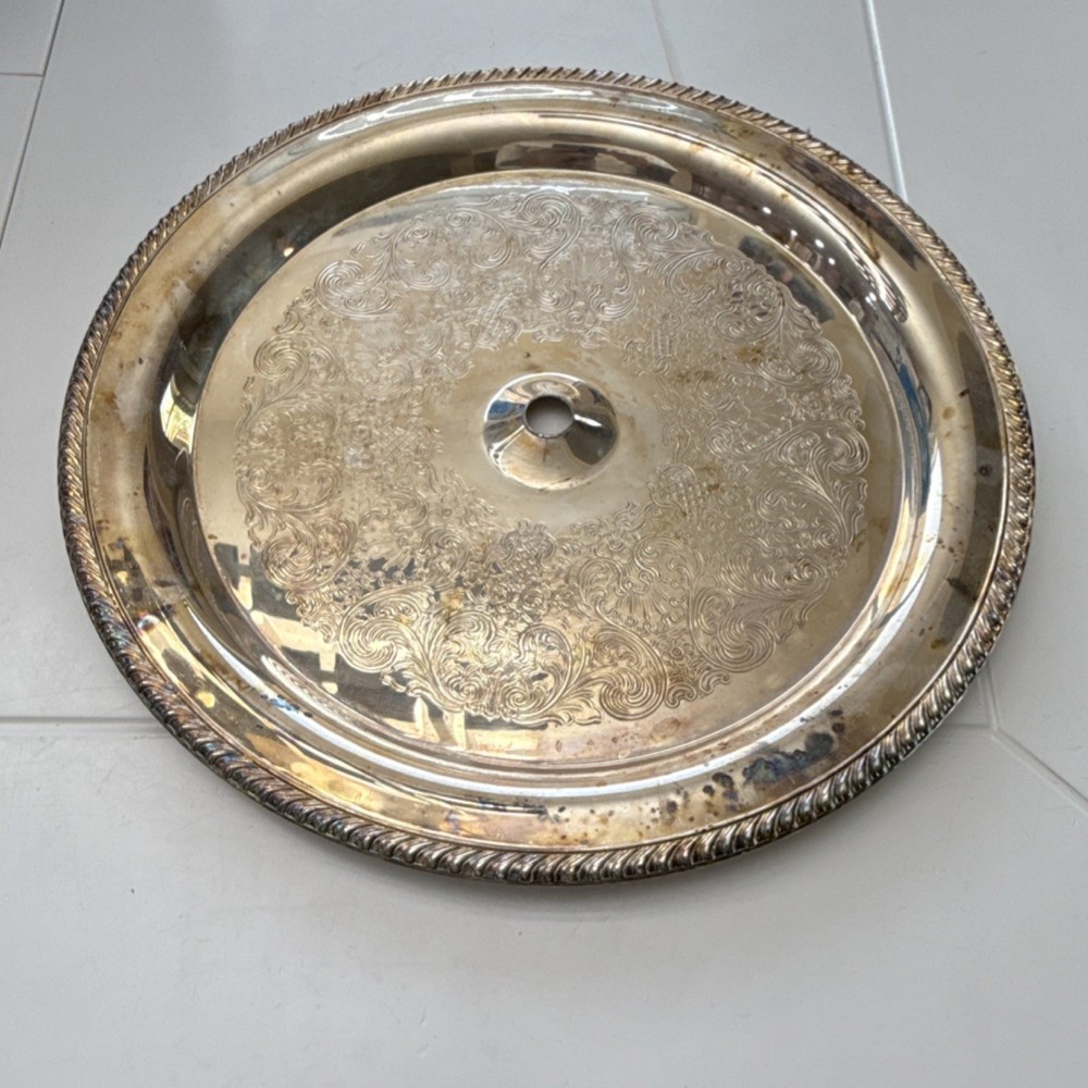 International Silver Silverplate Ornate Pattern Tray Post-1940