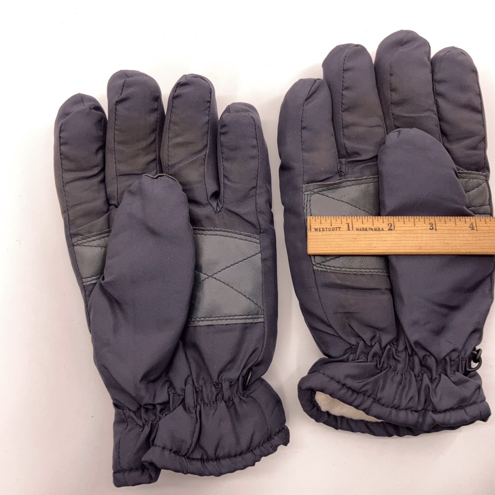 Retro Gray with black stripe ski gloves M-L