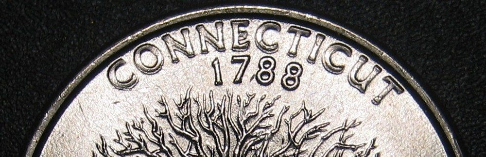 1999 P ERROR BU STATEHOOD CONNECTICUT QUARTER DOUBLING ON REVERSE (e)
