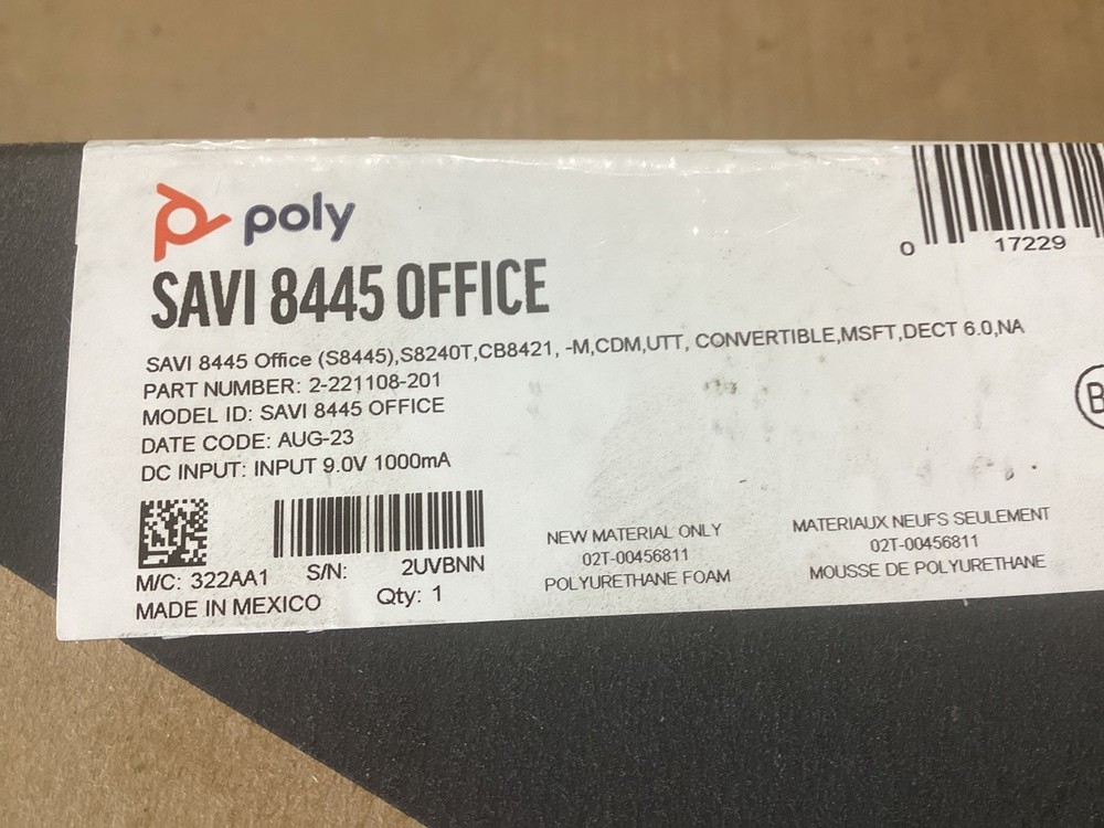 Poly Savi 8445 Office Wireless DECT Headset - 2-221108-201