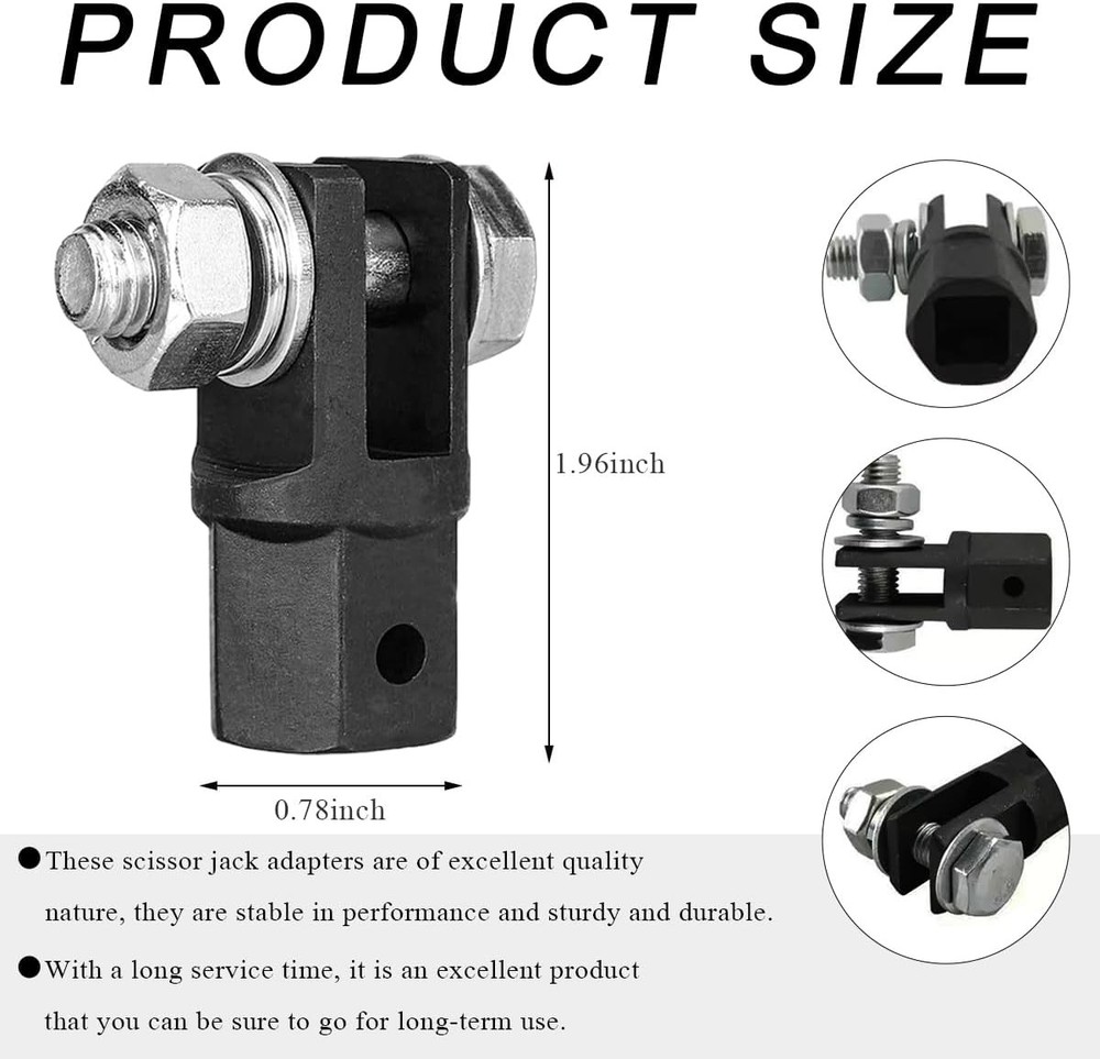 Scissor Jack Adapter, Effortless Adapter Drill Black+Silver