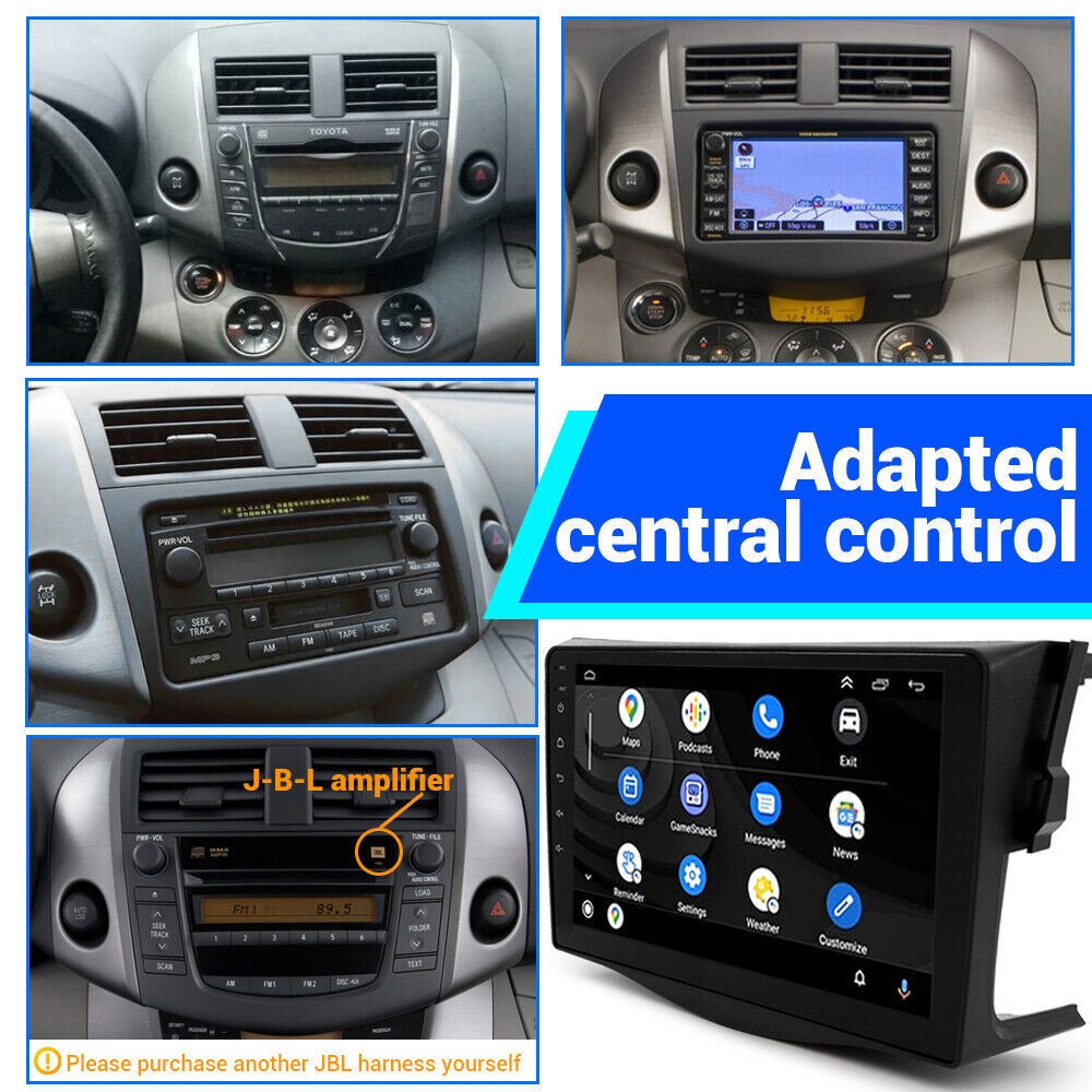 Apple Carplay For Toyota RAV4 2007-2012 Android 15 Car Stereo Radio GPS WIFI+Cam