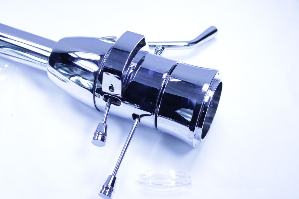 30" Chrome Automatic Auto Tilt Shift Steering Column & 14" Wheel Horn Button Kit