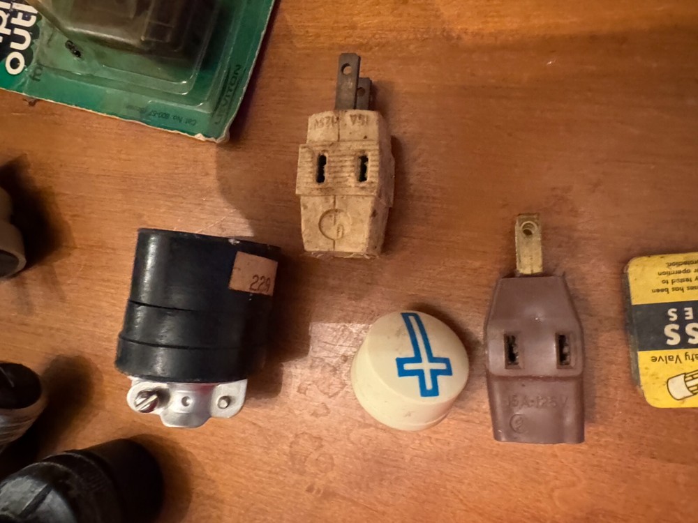 Tool box with some vintage items and other tools, lot