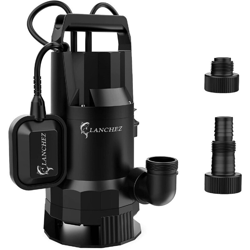 1.6 HP Sump Pump Submersible with Automatic Float Switch 4858GPH Transfer Pump