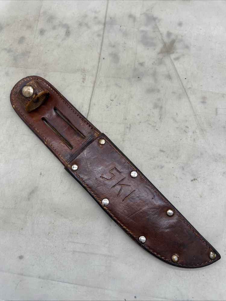 WW2 US Kabar Commando Fighting Knife With Leather Sheath (FF607