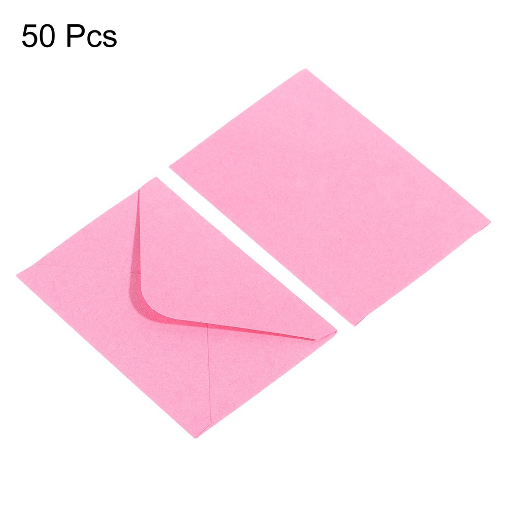 50Pcs Mini Envelopes, Tiny Pockets Gift Card Business Card Envelope, Pink