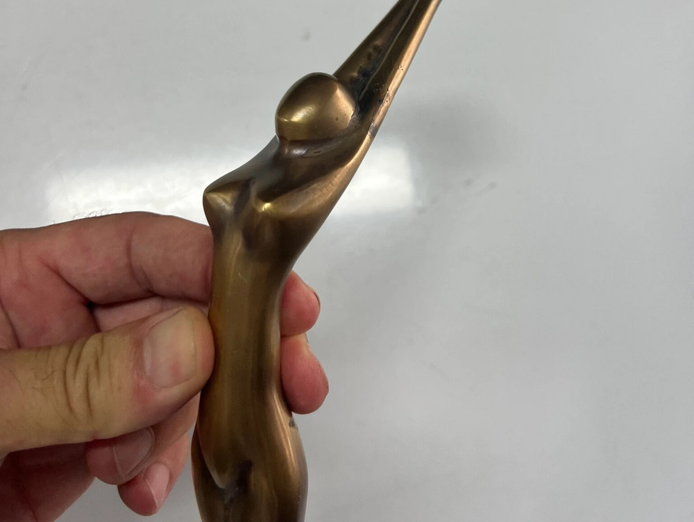 Back to Back Brass cast Stylish DECO 32cm PULL Gym Lady Solid 12 " GRAB handle