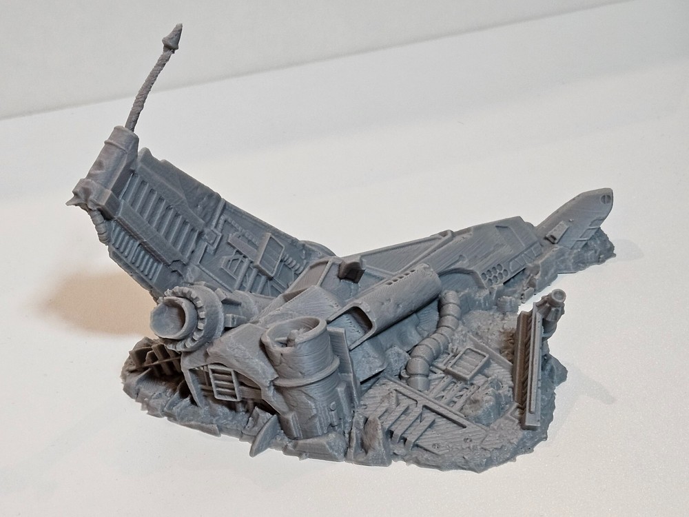 Crashed spaceship crashed fighter craft rocky terrain crashed spaceship 005