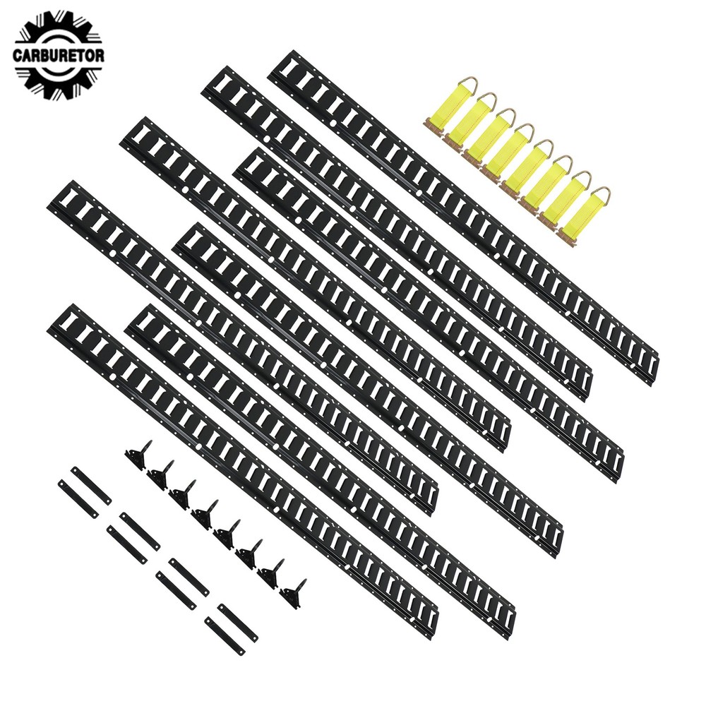 32 Pcs 5 Ft Black E Track Rails Complete Kit With Mounting Hardware For Cargo