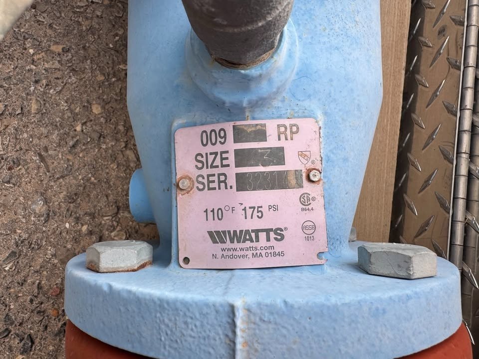 Watts Reduced Pressure Backflow Preventer 3in
