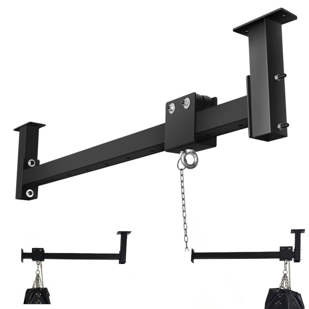 Wall Ceiling Heavy Bag Hanger Roller Mount Saving Space 44'' Long Ease Adjust...