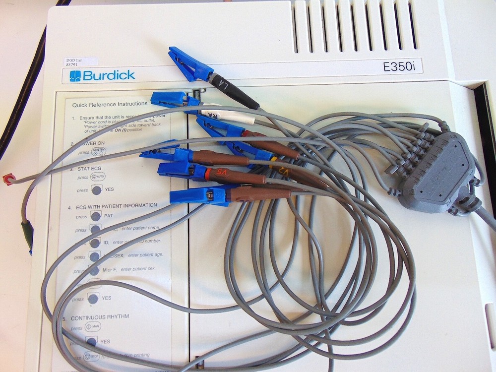 Burdick E350i Interperative Electrocardiograph ECK EKG Machine With Leads S5791x