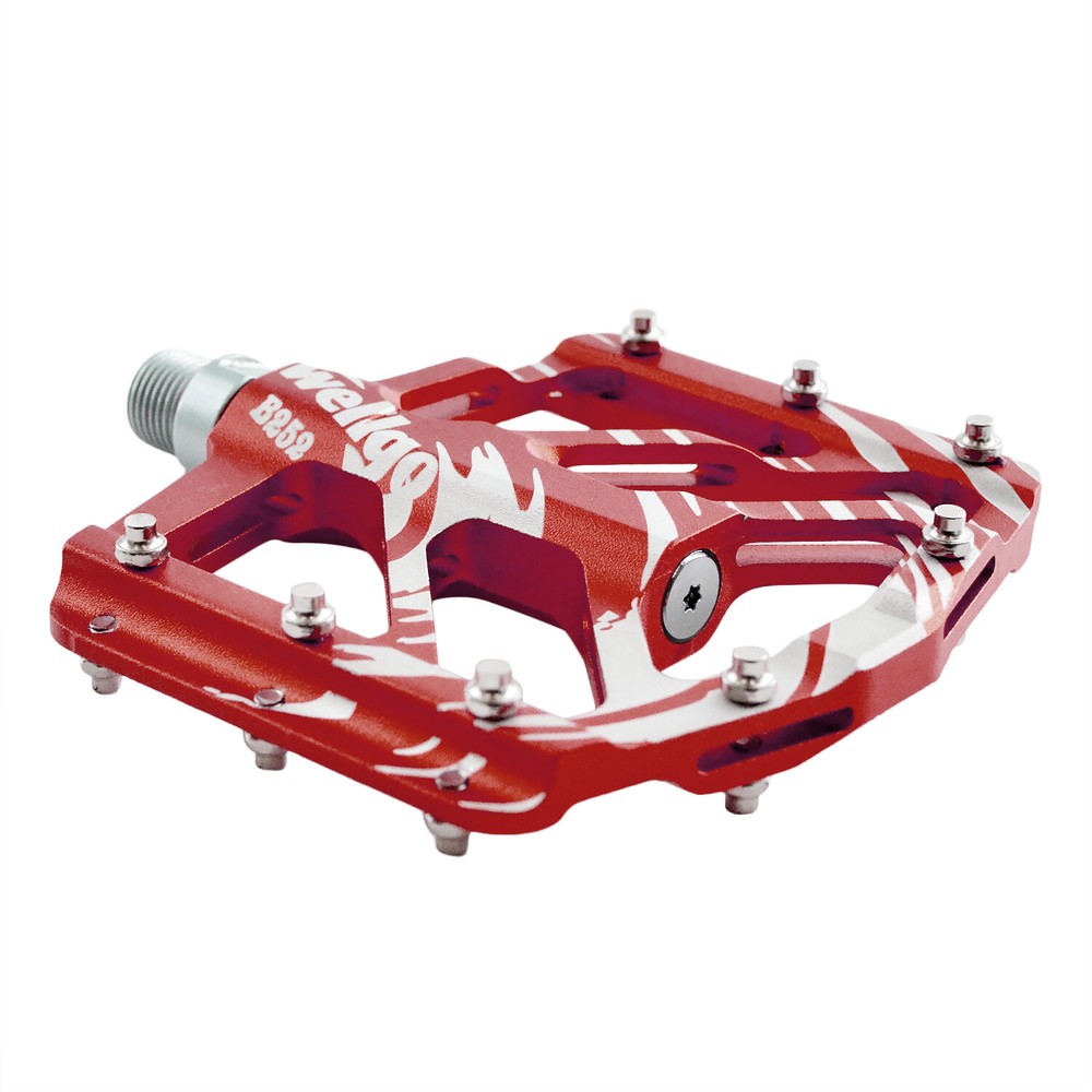 Wellgo B252 Flat Pedals Low Profile Design , Red