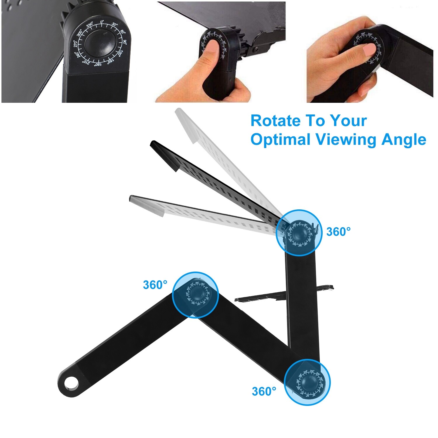 360° Adjustable Laptop Table Stand Lap Sofa Bed Tray Foldable PC Notebook Desk