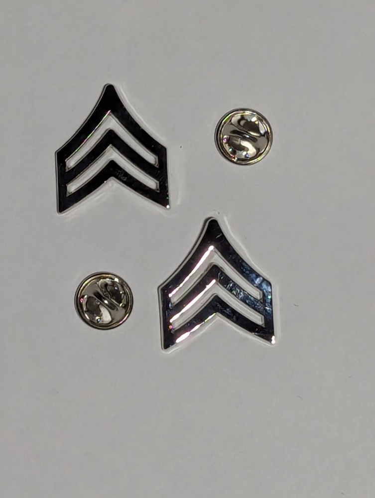 (20 Pack) Silver/Chrome 1" Sergeant Uniform Pins