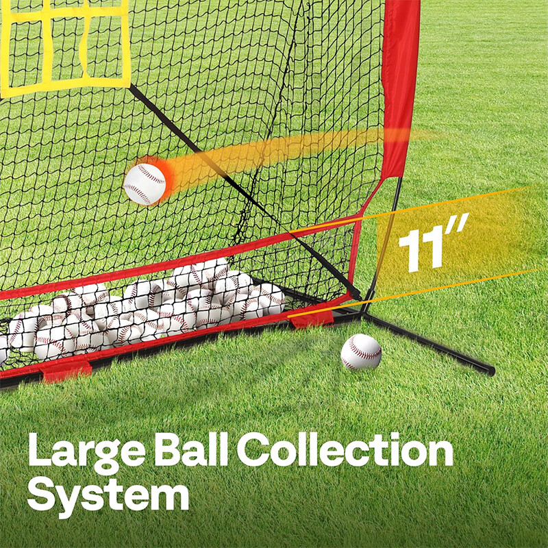 7x7 ft Baseball Softball Hitting Net with 2 Strike Zone, Batting Tee, Carry Bag