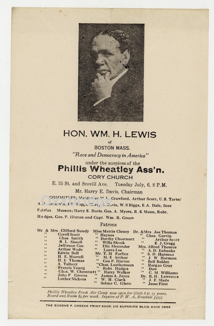 William Lewis 1910 Civil Rights Poster 1st Black US Attorney Harvard Football