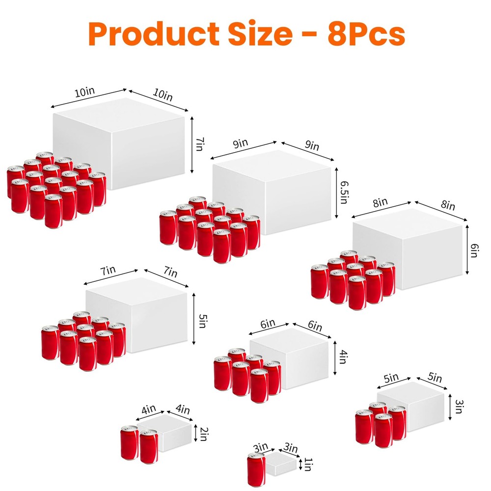 8 PCS Buffet Risers, Large Food Risers for Buffet Table, Dessert Table Displa...