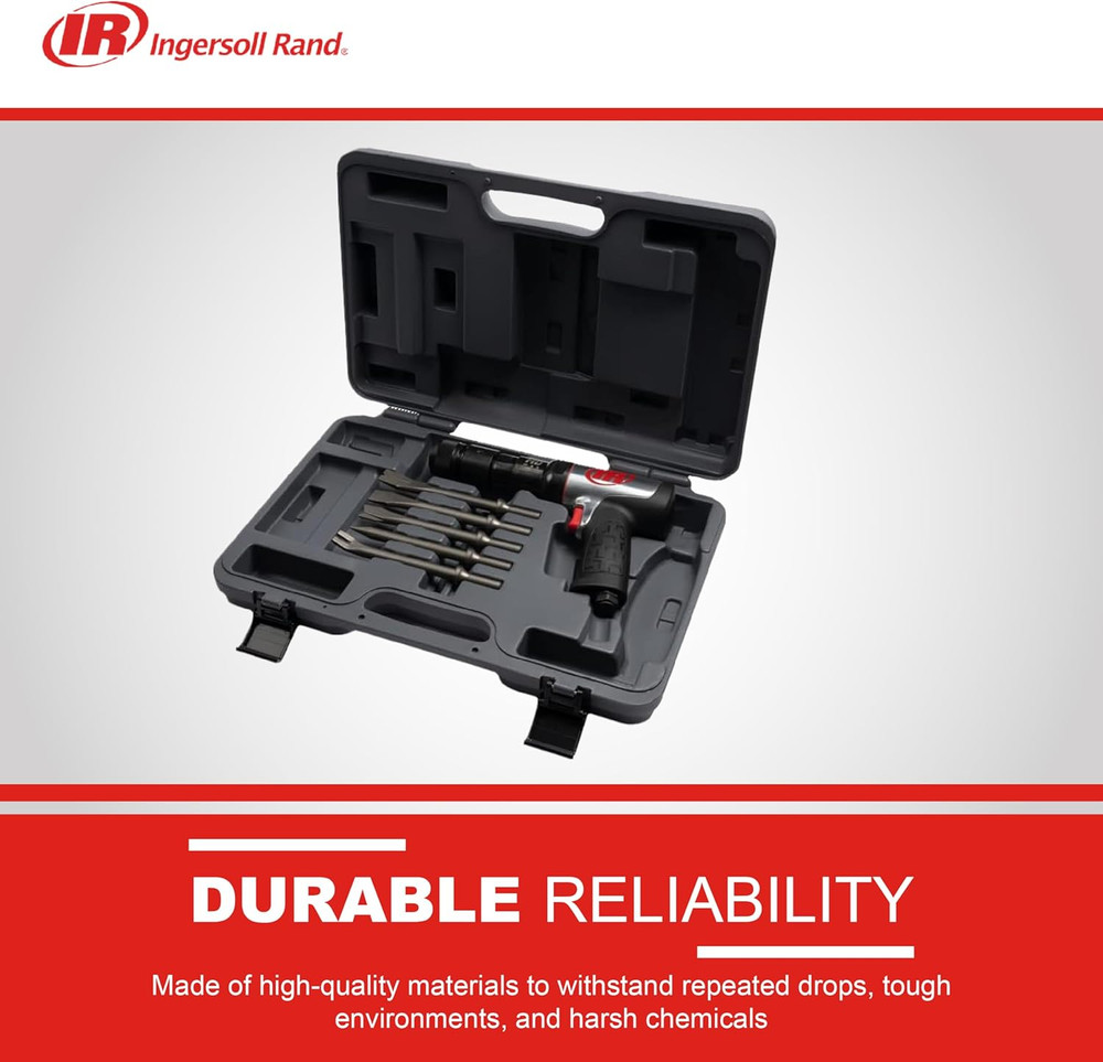 135MAXK Vibration Reduced Quick-Change Air Hammer 5-Piece Chisel Set, 2,600 BPM,