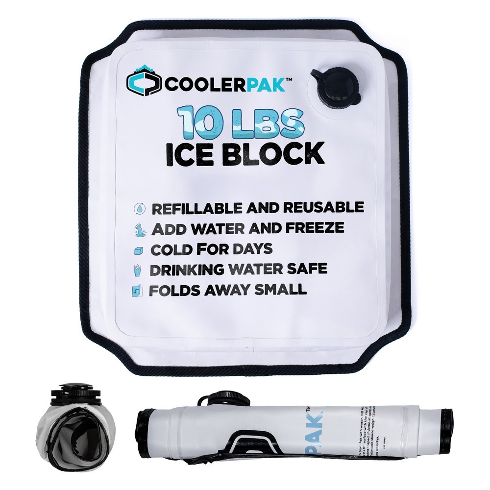 CoolerPak 10lb Refillable Reusable Drainable Ice Pack - Hook & Loop Fastener