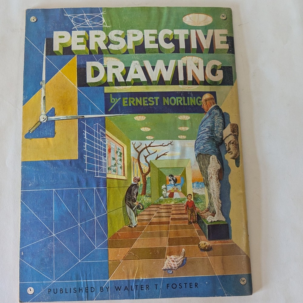 vintage art book perspective drawing