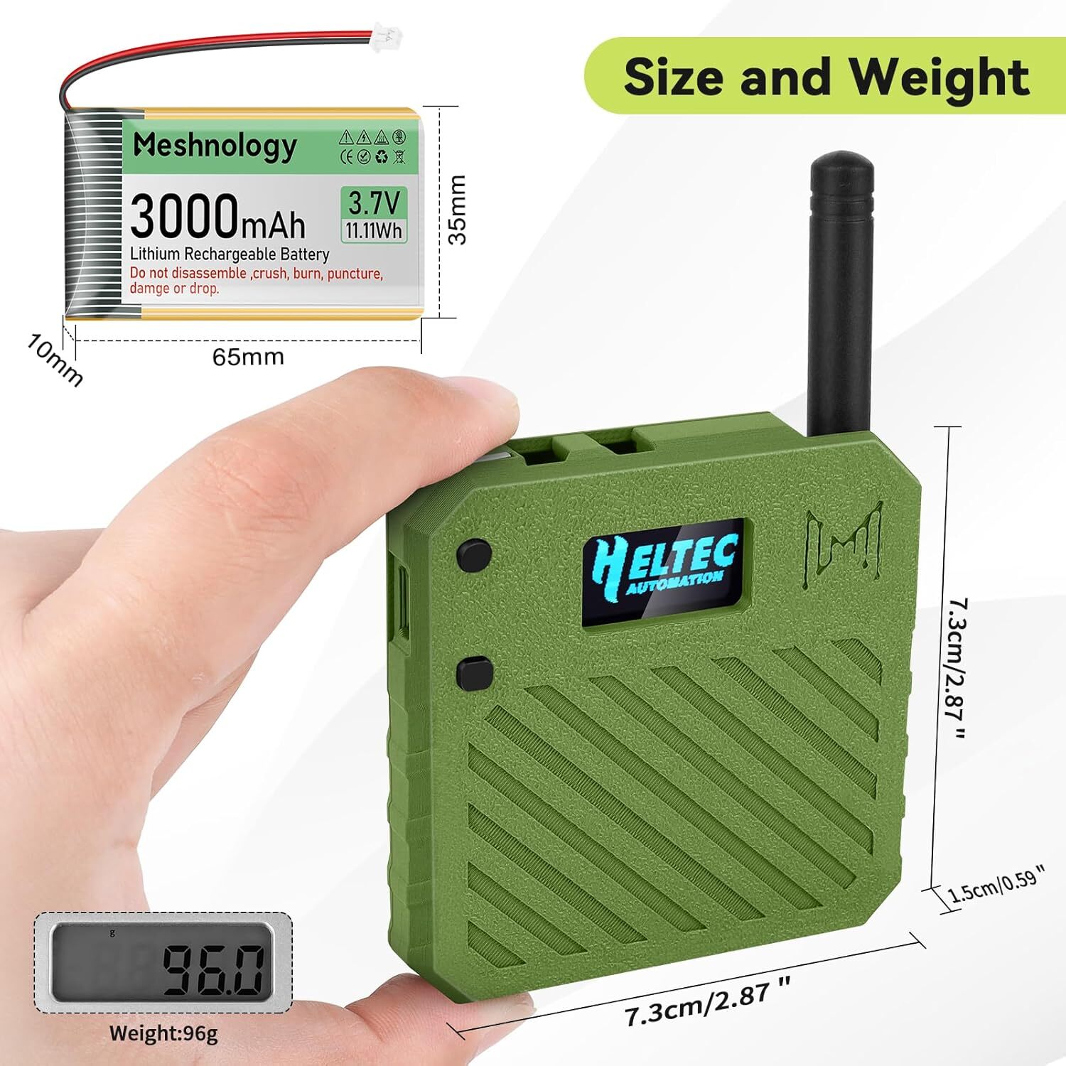 2Sets ESP32 LoRa V3 Development Board + 915MHz Antennas +Battery+Meshtastic Case