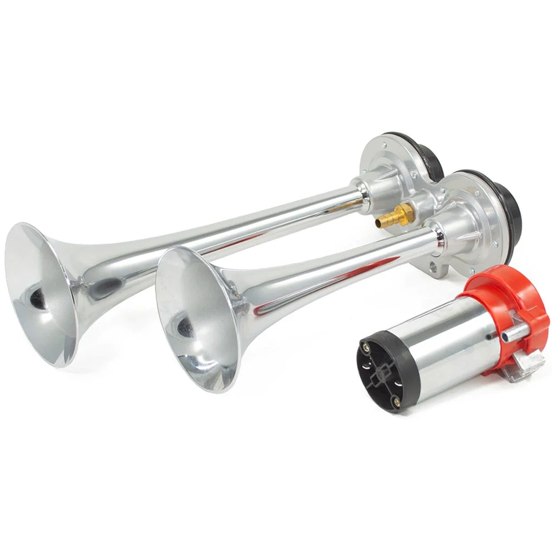 HornBlasters PsychoBlasters V2 Loud Electric Air Horn Kit for Truck - Compact