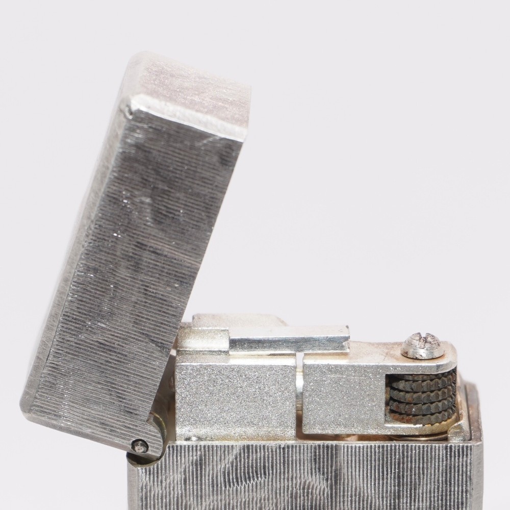 Dunhill Lighter Silver plate Silk Moire Pattern_Ultrasonically cleaned