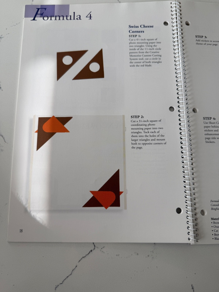 Creative Memories Fast Formulas Third Edition w/Journaling Box Section Layouts