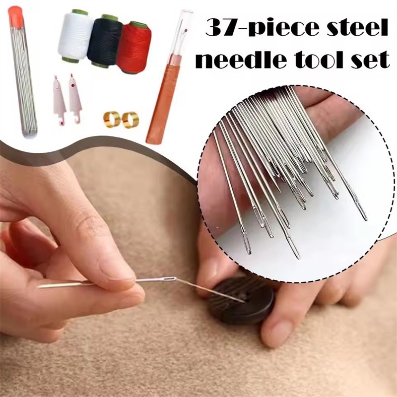 34PCS Sewing Tool Set,Needles Thread Hand Repair Tool,Portable Sewing Kit